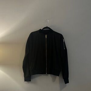 Albion Black Jacket with Gold Zipper